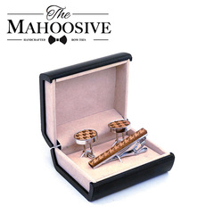 Factory direct sales retro wooden cufflinks tie clip environmentally friendly wooden cufflinks purely handmade