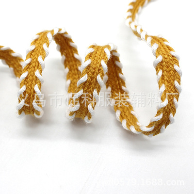 厂家供应 双色蜈蚣边织带 可来样定做|ru