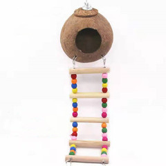 Parrot Coconut Shell Climbing Ladder Nest Bird Nest Hamster Squirrel Breeding Nest Parrot Cloud Ladder Toy Coconut Shell Climbing Ladder