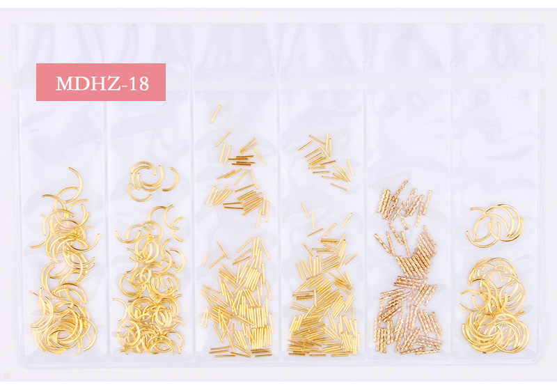 14g Weight Nail Decoration Accessories Nail Supplies 1 Set Quantity Metal Material Geometric Pattern Simple Style Style Factory Mixed New Nail Beauty Ornament Metal Hollow Japanese Star Moon Ocean 6 Grid Nail Decoration 7
