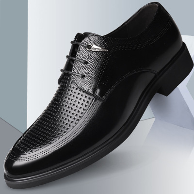 Hollow The increase in cowhide Low leather shoes Business Suits man leather shoes Business Formal Men's Shoes A generation of fat