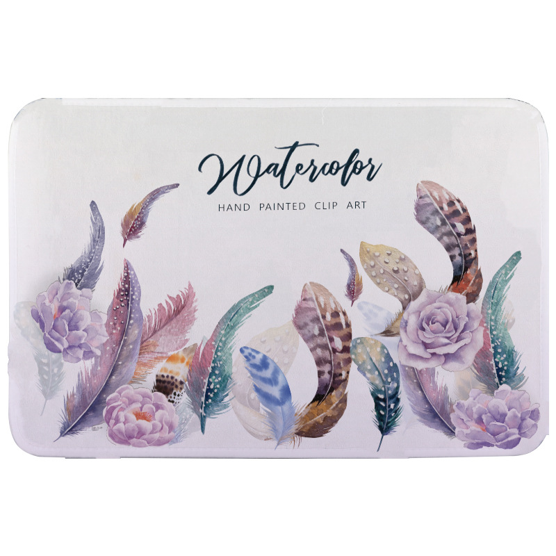 Estilo nórdico alfombra de baño impresa alfombra de piso no tejida ultra suave alfombra de piso de peluche corta alfombra de piso impresa absorbente doméstica