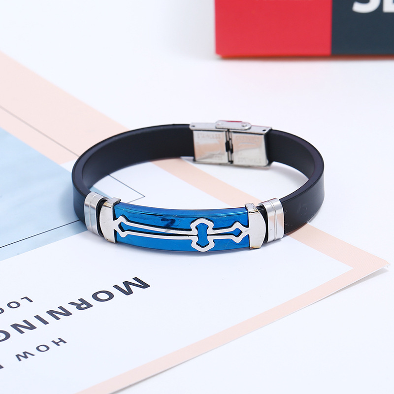Wholesale Stainless Steel Silicone Bracelet Bracelet Cross Titanium Steel Menu0027s Personality Brac