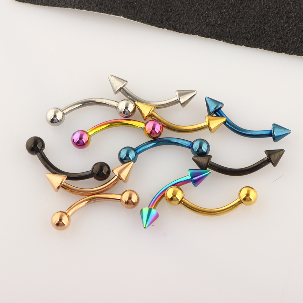 12-Piece Stainless Steel Eyebrow Ring Lip Nose Piercing Jewelry Set - Diamond Shape - Ancient Style detail image 16