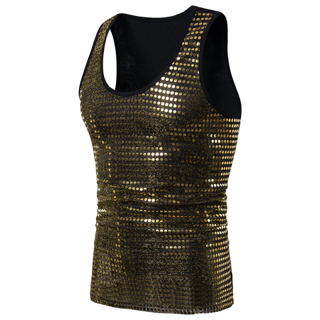 Men’s vest fashion sequins nightclub style dance performance 