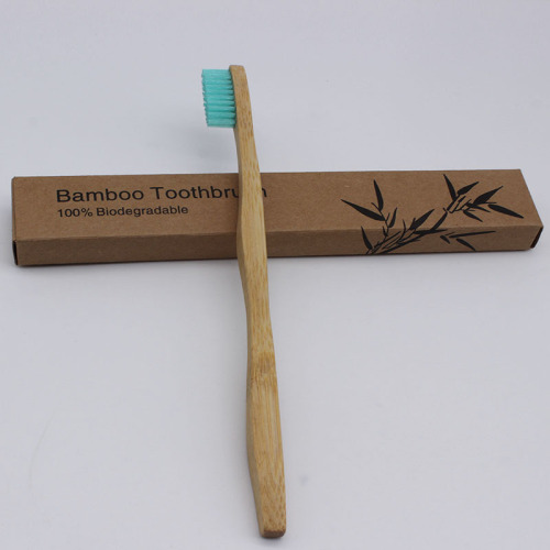 Curved Handle Bamboo Toothbrush Three Bends Thick Handle Brush Self-produced Foreign Trade Toothbrush Manufacturer Processing Thick Curved Handle Bamboo Brush