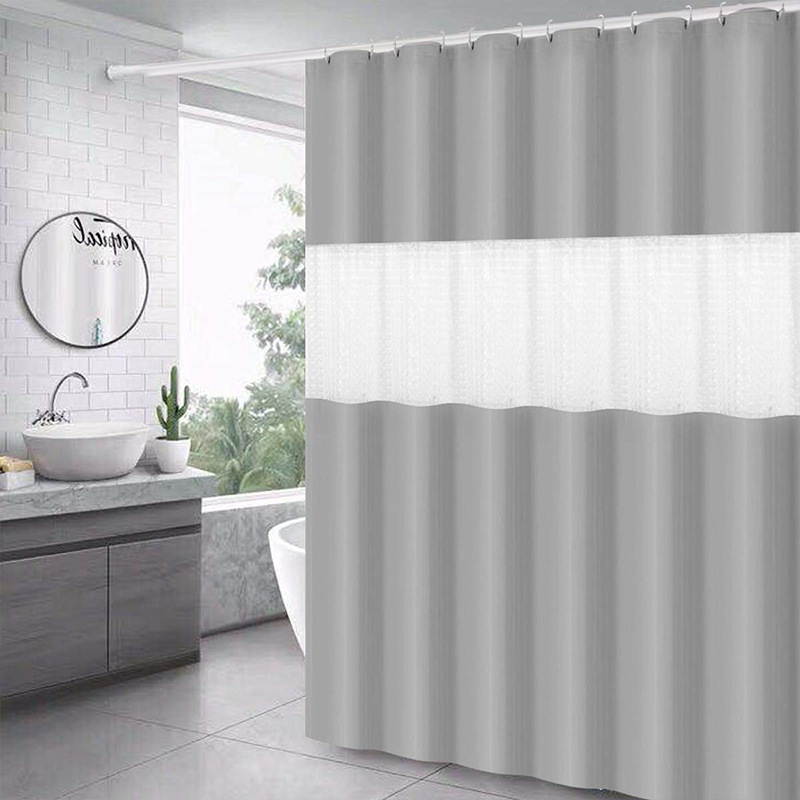 Cortina de ducha 180*200 color sólido engrosada empalme Cortina de ducha cortina de baño PEVA baño semi-transparente Cortina de ducha baño impermeable
