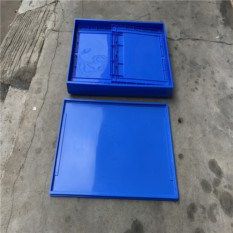 541*366*190静电注塑箱 厦门蓝色塑料折叠周转箱 省空间塑胶框