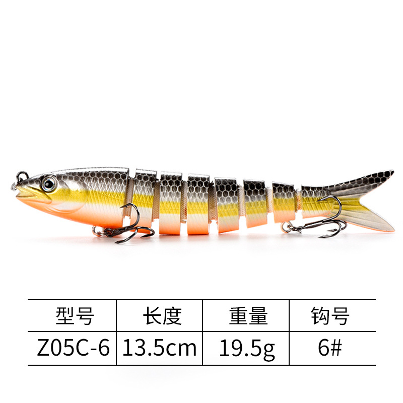 Multi Jointed Fishing Lures 7 Colors Hard Swibaits Fresh Water Bass Swimbait Tackle Gear