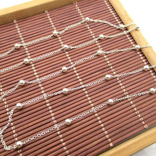 925 silver chain, cross bead chain, Su bracelet, sweater chain necklace, handmade material semi-finished product
