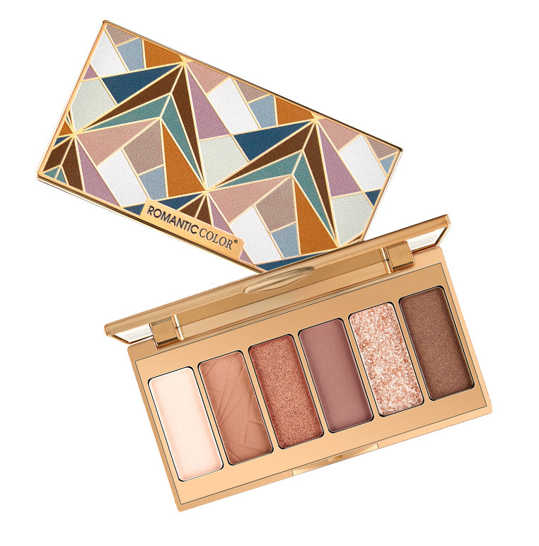 ins超火亚马逊炫彩Romanticcolor6色炫彩晶格眼影盘珠光眼影
