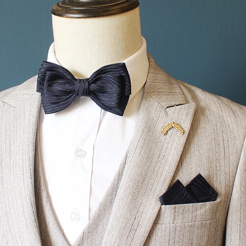 [Factory Direct Sales] Men's Bow Tie Pocket Square Set Groom and Groomsmen Wedding Bow Tie Flower 12*6cm