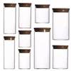 Supply of bamboo wooden glass straight pipe tea tank landscape bottle transparent single -layer glass storage tank candy tea pot