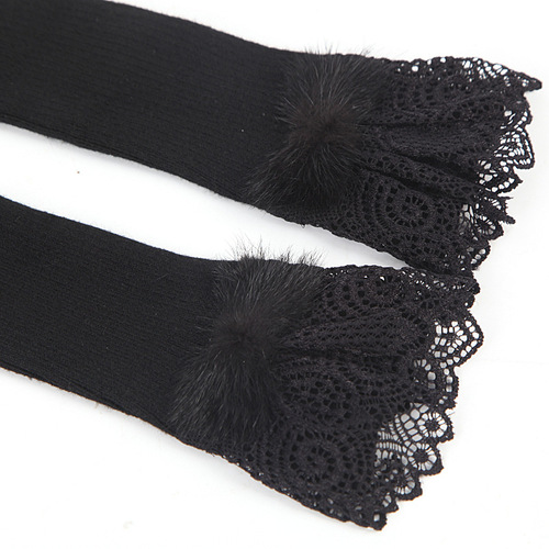 Wholesale Autumn/Winter Long Woolen Thread Arm Sleeve Lace Mink Cashmere Gloves for Women, Warm Protection Elbow Arm Sleeve Covers