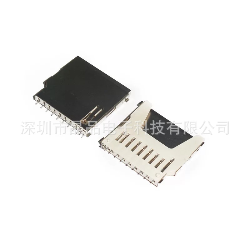 自弹式TF PUSH 9针自弹式卡座外焊式Micro SD内存卡座 tf自弹卡座