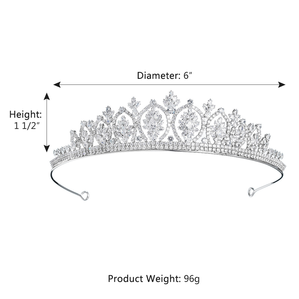 Fashion New Crown Diamond Headband Zircon Crown Bridal Headdress Wedding Jewelry display picture 8