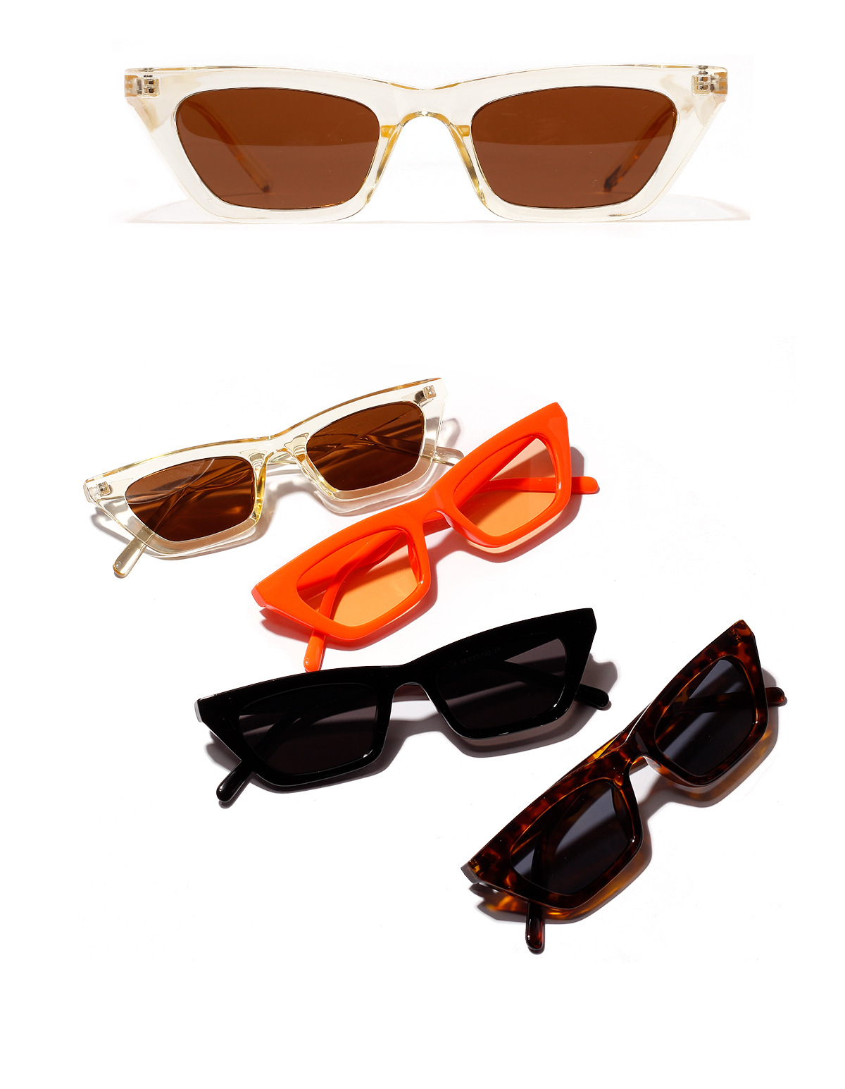 New Fashion Colorful Square Sunglasses Orange Jelly Sunglasses Retro Leopard Sunglasses display picture 1