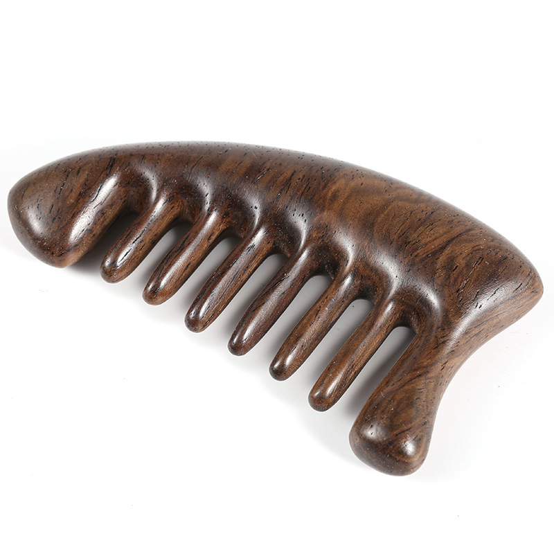 天然乌木黑檀按摩梳子 头部经络梳创意多功能檀木梳子礼品定制|ms