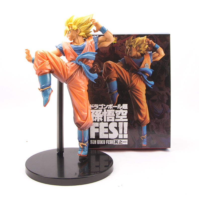Anime Dragon Ball FES Super Saiyan Sun Wukong modelo hecho a mano PVC caja muñeca adornos