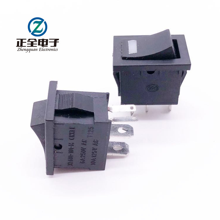 直销 KCD1船形开关猫眼12V 带灯 21*15 四脚船型开关电源翘班开关