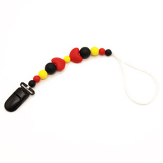 外星人系列 硅胶爱心珠diy宝宝磨牙链心形奶嘴绳手工串珠防掉夹