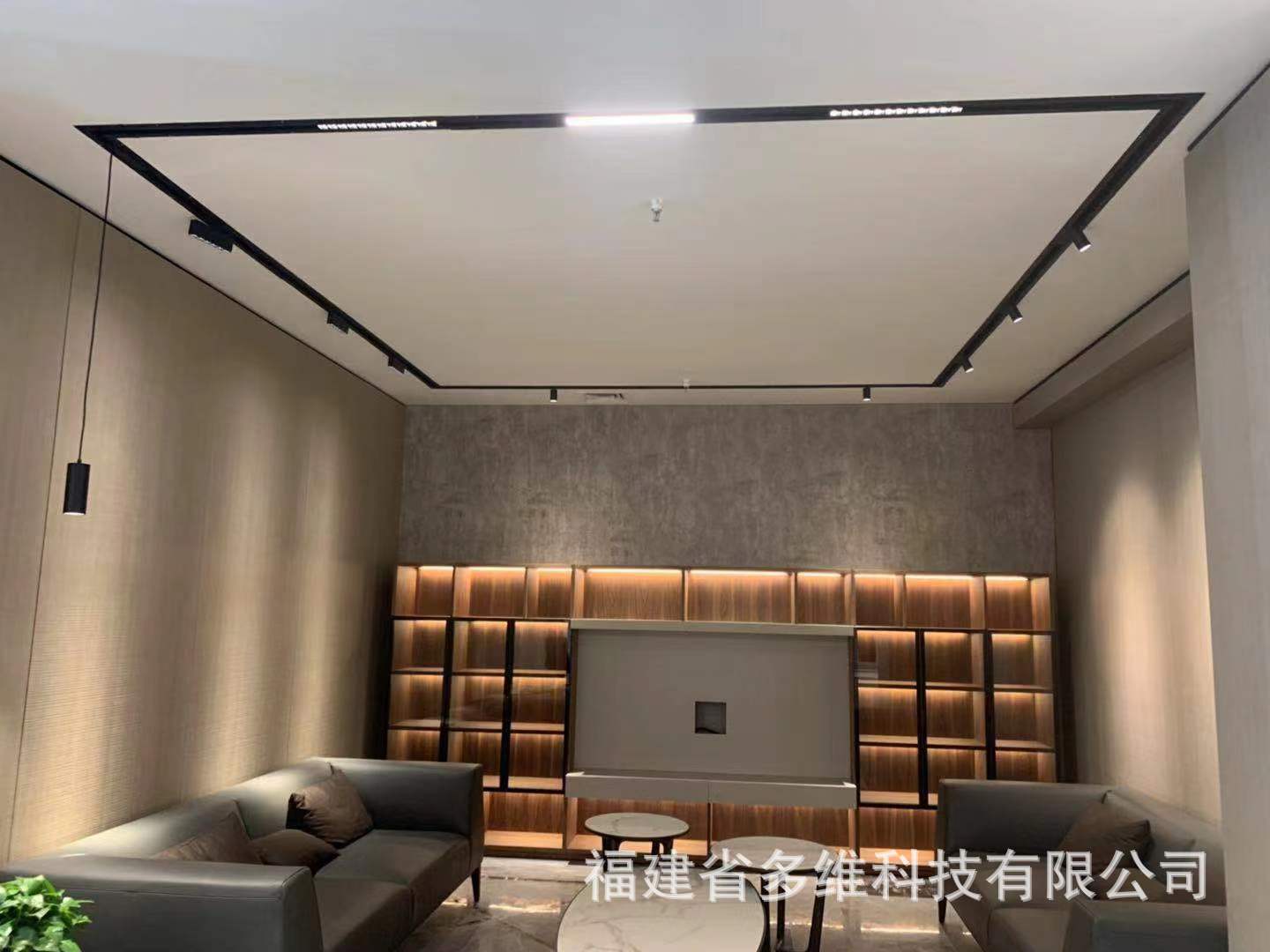 预埋无边框嵌入式磁吸轨道组合线性灯六线分组调光偏光洗墙射灯-阿里巴巴