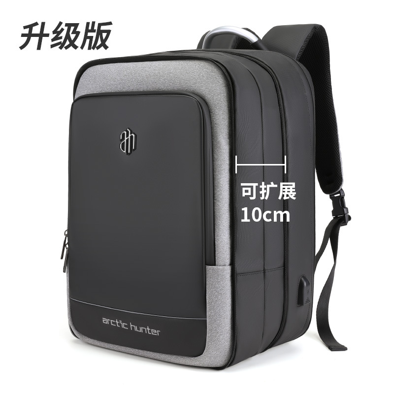 2019跨境新款商务电脑包男士双肩包可手提两用包牛津布防水背包男