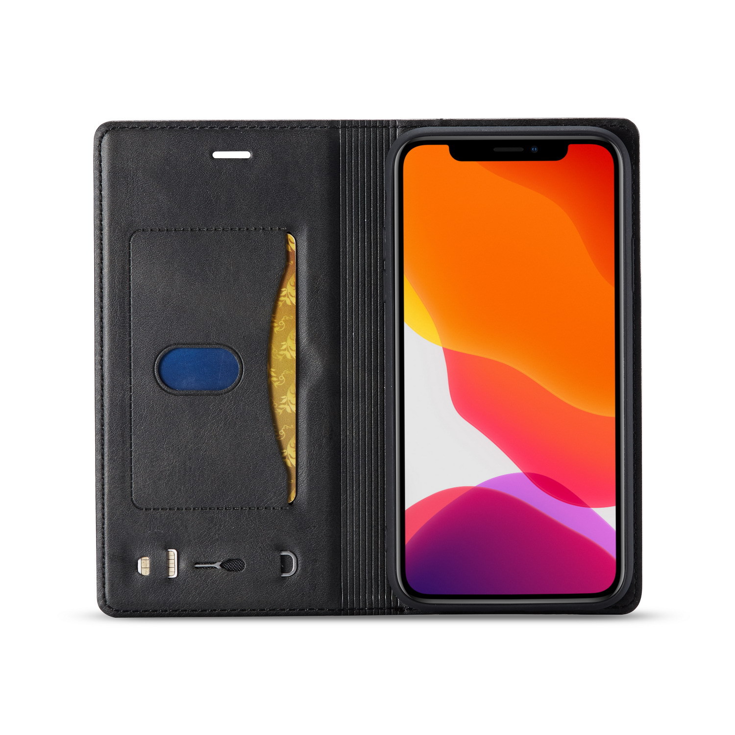 Business Leather Flip Case For Iphone Apple Card Holder Cover_voghion.com