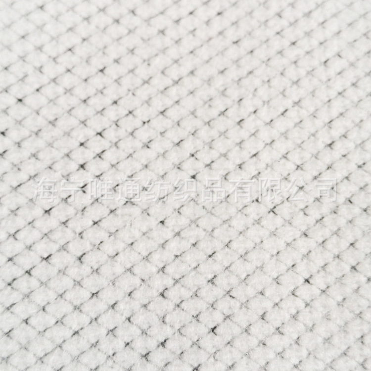 黑丝4梭菱形格提花本白拉毛底布 家居收纳布 坐垫靠垫布 抱枕