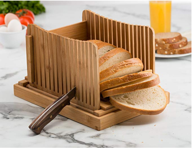 新款竹制早餐面包切片切板套装