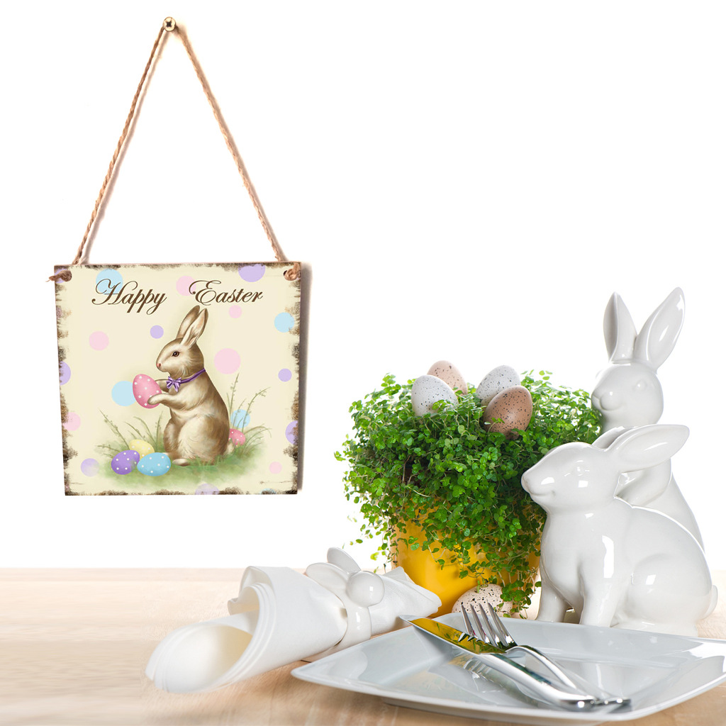 Simple Style Rabbit Letter Wood Pendant display picture 4