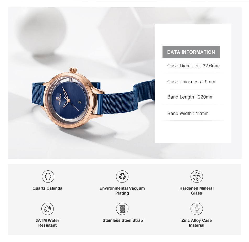 Women's Quartz Watch Mesh Band Calendar Waterproof Fashion Design_voghion.com