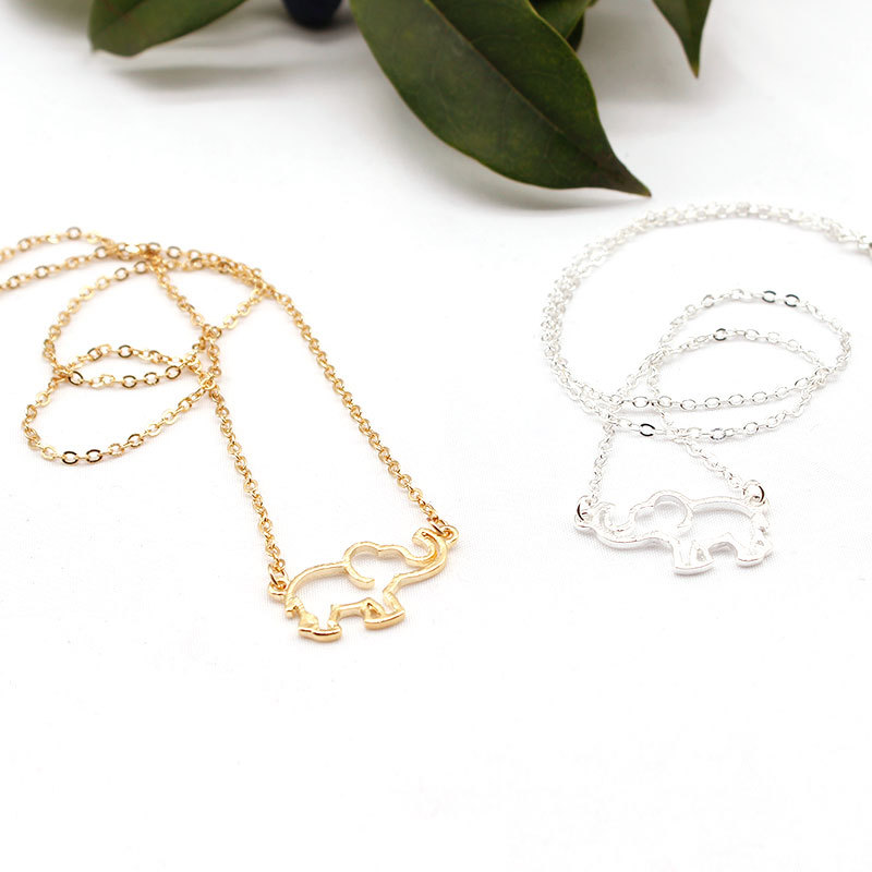 Holiday, Daily Occasion IG Style Cute Elephant Alloy Plating Hollow Out Women's Necklace
