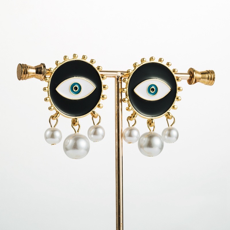 Earrings New Gold-plated Demon Eye Earrings Fashion Pearl Earrings For Women display picture 4