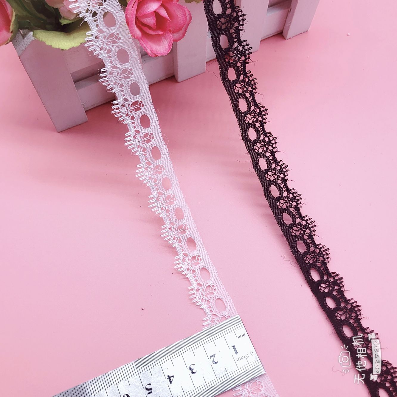 无弹蕾丝花边穿孔小牙边275-1宽度1.7cm圣诞麻布花边现货服装辅料