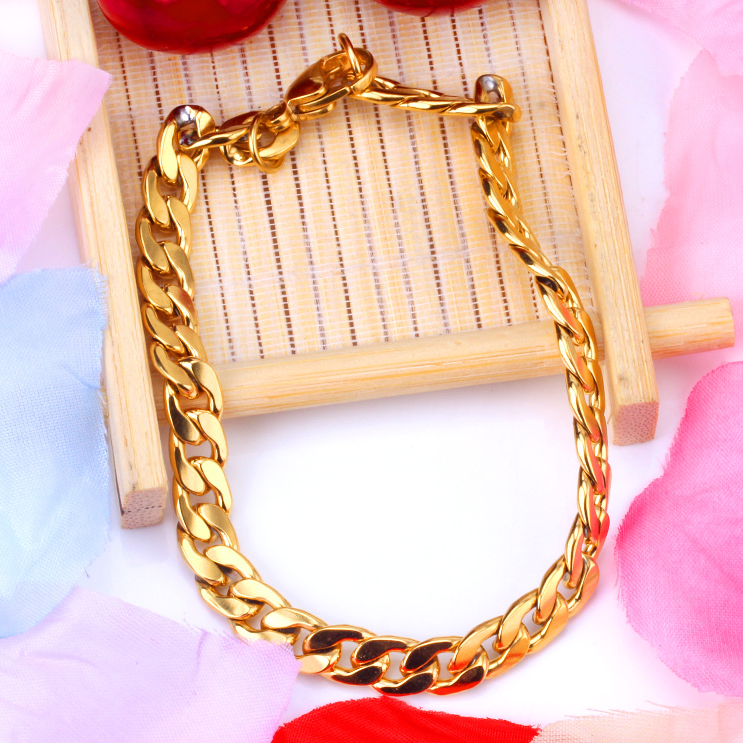 Geometric Pattern Hip-hop Geometric Stainless Steel Plating Bracelets