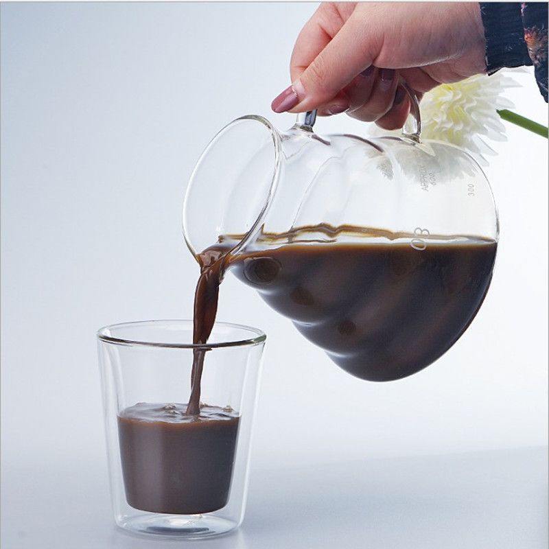 Oficina de vidrio borosilicato mano cafetera nube olla filtro taza filtro compartir olla hogar cafetera