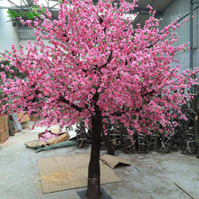仿真桃花樹婚慶酒店場地裝飾假樹絹布假花桃花枝廠家定制仿真花樹