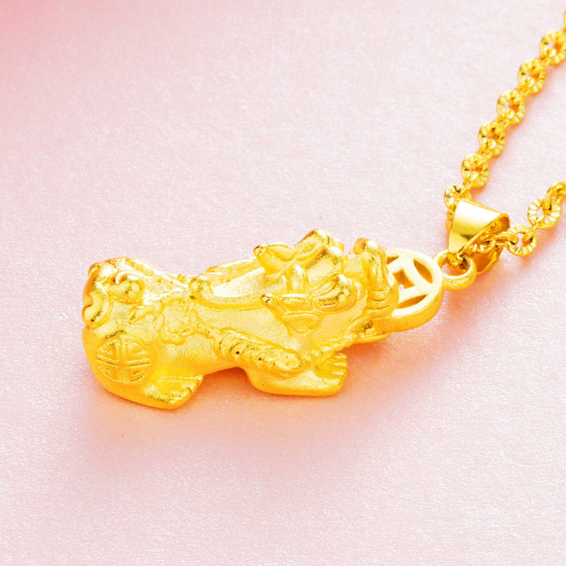 Tienda de oro mismo estilo en línea celebridad lingote de oro colgante Vietnam arena oro sólido esmerilado chapado 999 colgante de oro real