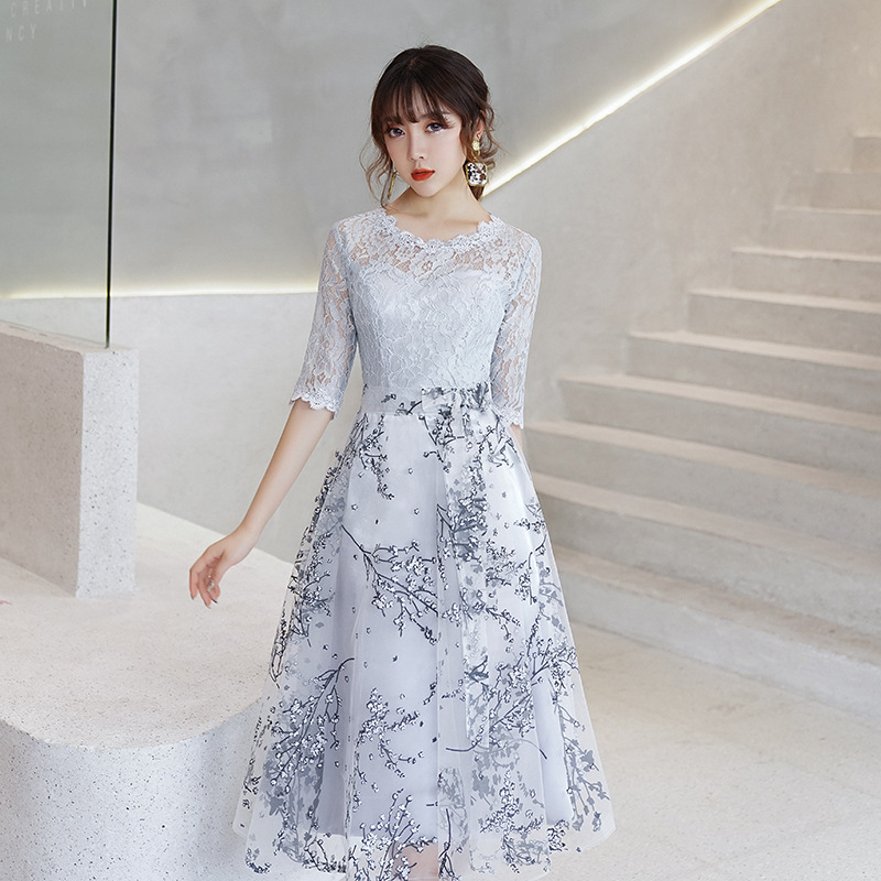 Vestido de noche para las mujeres 2024 nuevo verano Amazon banquete elegante temperamento largo señora anfitrión cena vestido