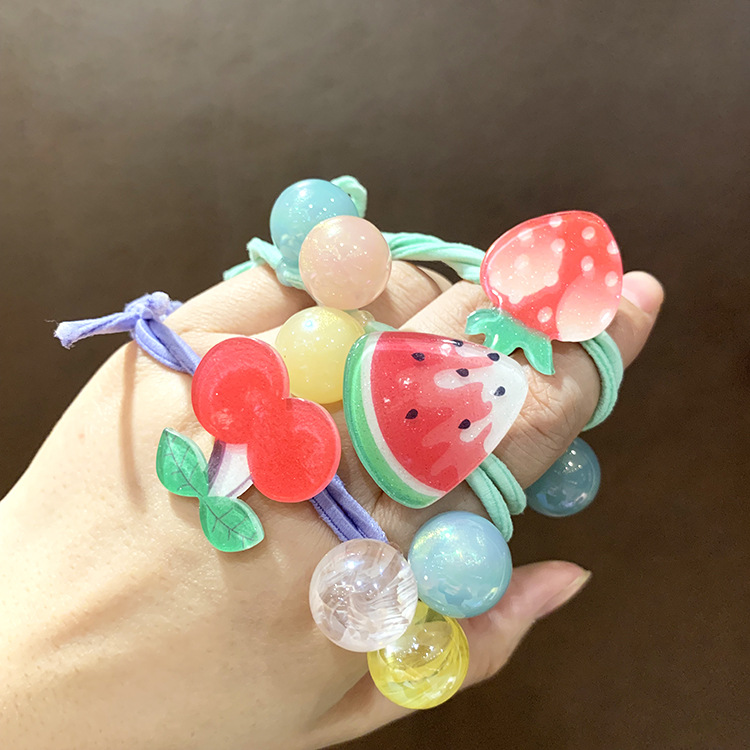 Cute Fruit Hair Rope Summer Fresh Strawberry Head Rope Korean Hair Ring Rubber Band Women display picture 12