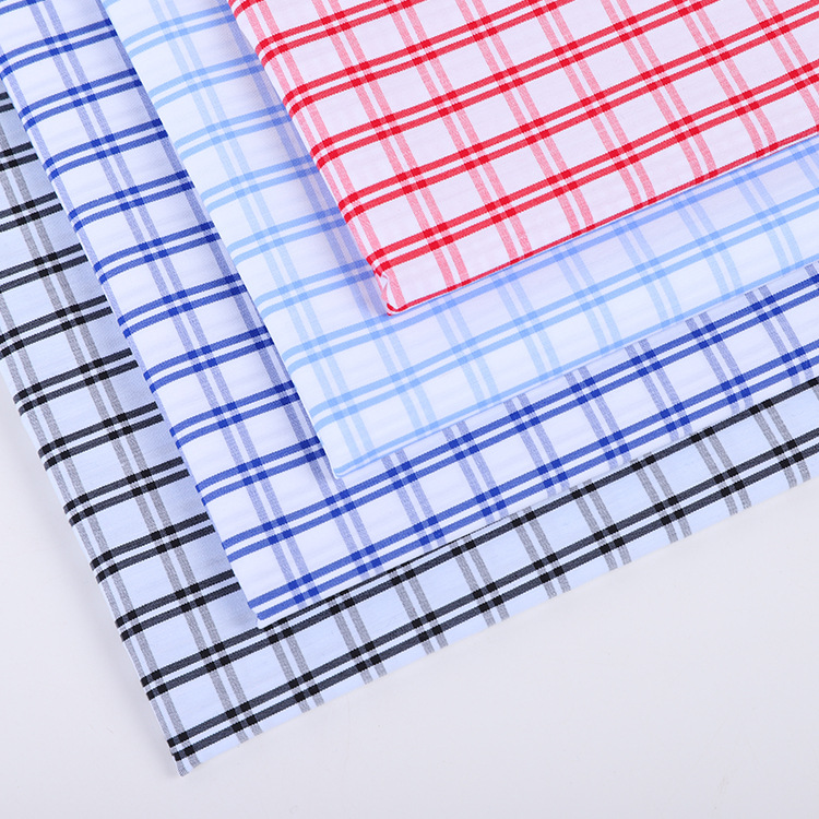供应色织格子布料弹力 双线格女装衬衣面料时尚现货批发 8320系列