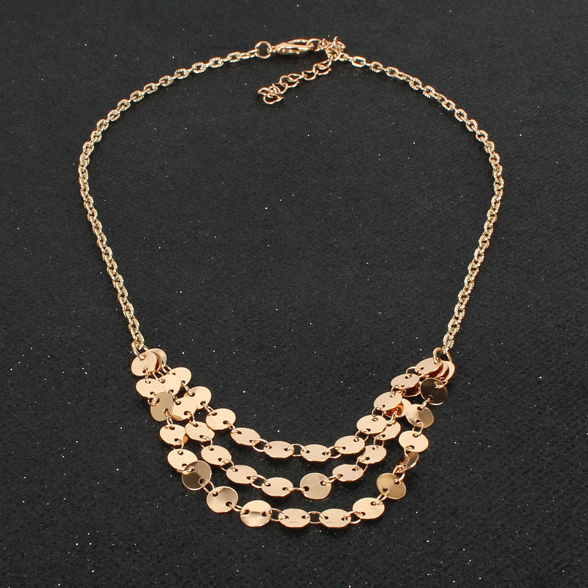 Fashion Sequins Multi-layer Necklace Neck Chain Clavicle Chain display picture 5