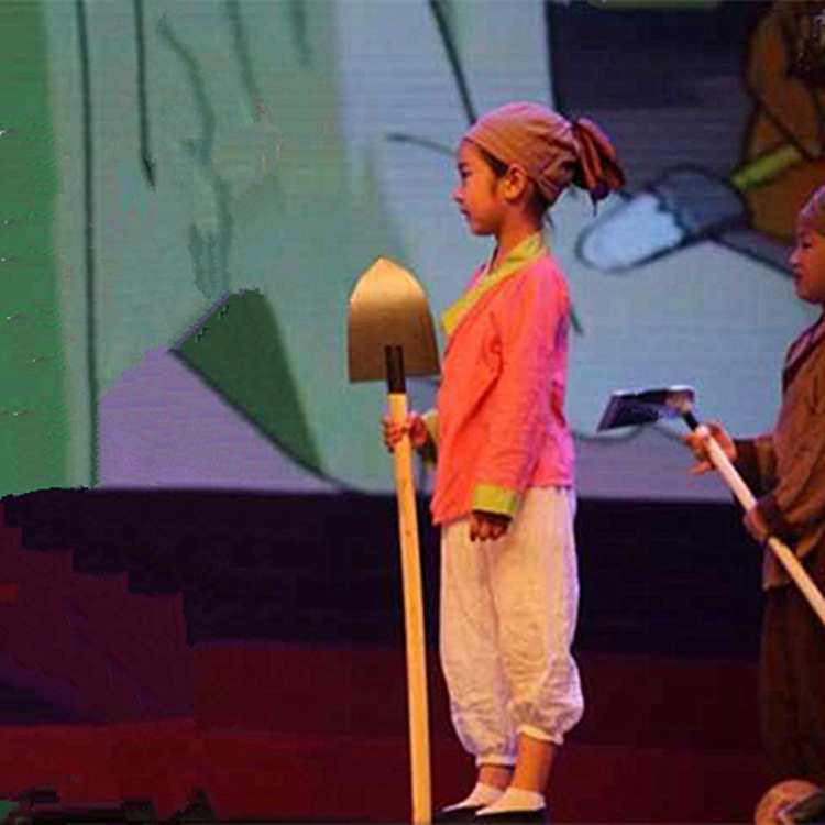演出道具铁锹 愚公移山道具幼儿六一舞台表演道具木质铁锹木锨