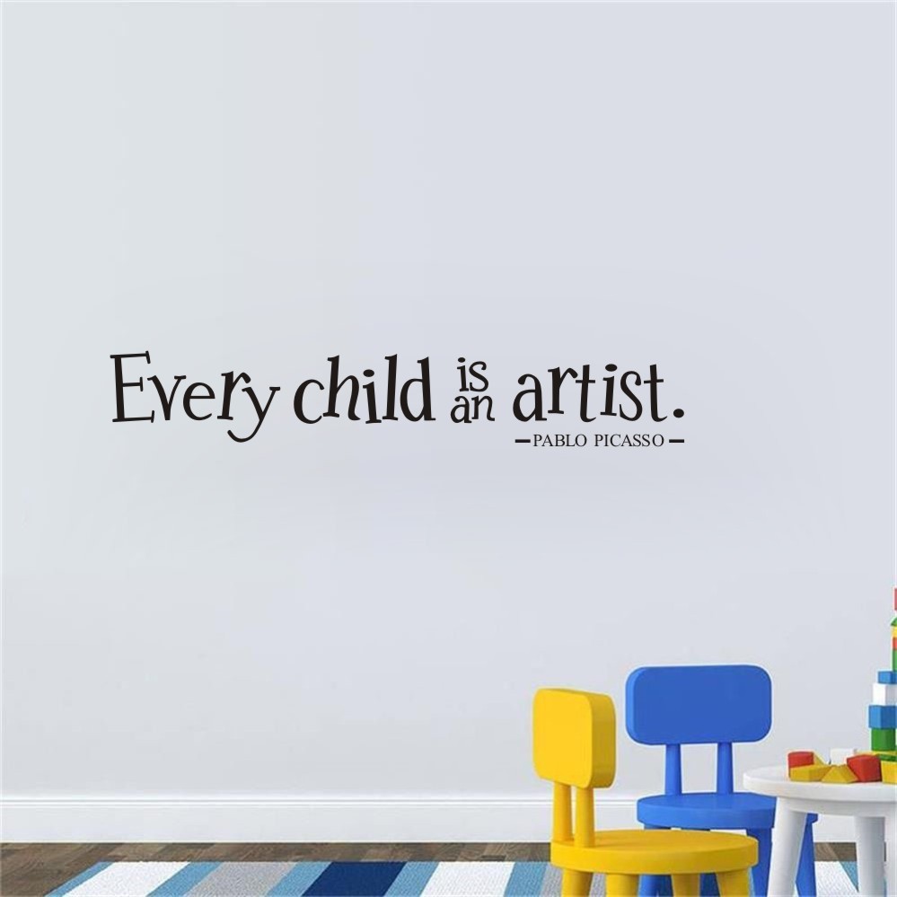 EBay cross -border new English every child is an artist children's room refined wall post 174 4