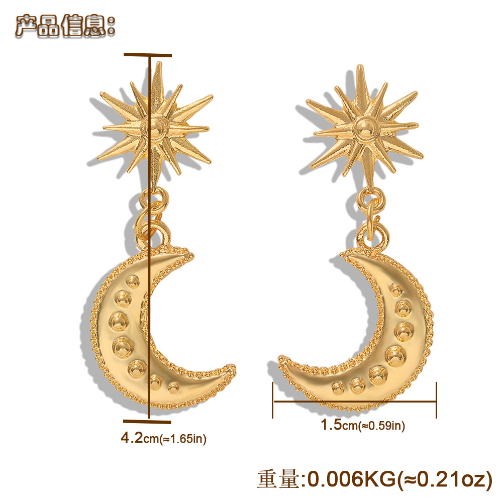 New Alloy Asymmetric Earrings Fashion Earrings Simple Crescent Earrings Accessories Wholesale display picture 2