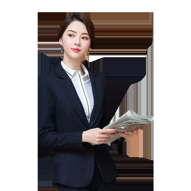 Professional suit autumn and winter suit hotel suit striped suit