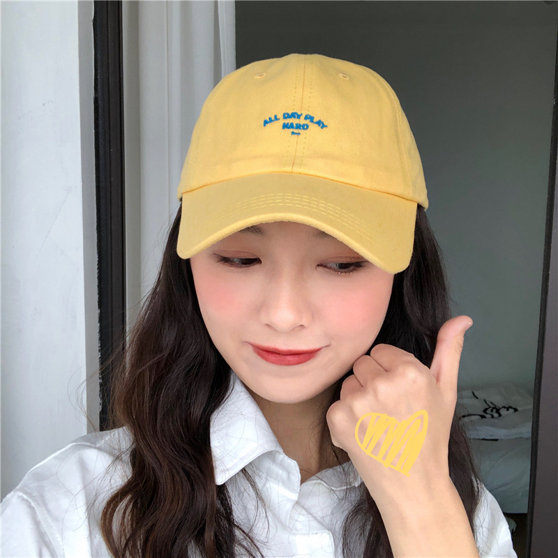 日系复古港风R小标字母软顶全棉鸭舌帽男女潮百搭夏季弯檐棒球帽