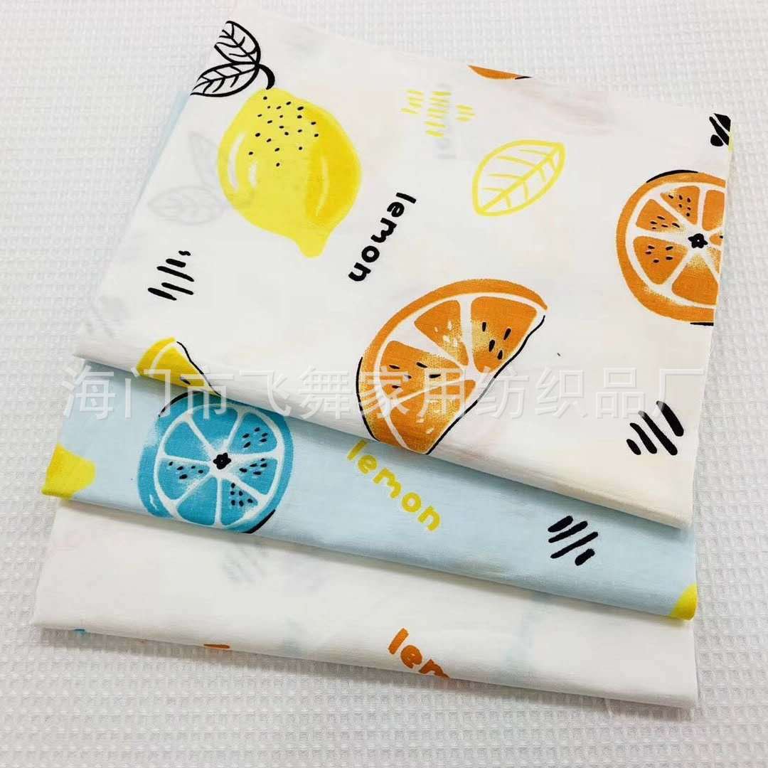 批发全棉1.6米卡通布料罩衣布料纯棉斜纹布料环保布印花布DIY布