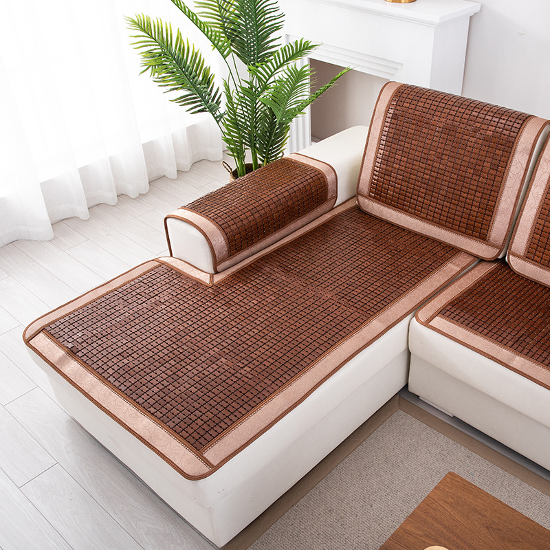 夏季麻将凉席沙发垫北欧客厅沙发碳化汽车凉坐垫防滑牛筋竹席定做|ms